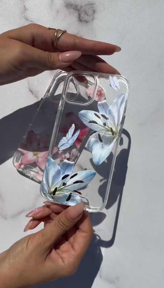 Semi Transparent flower  Printed Phone Case