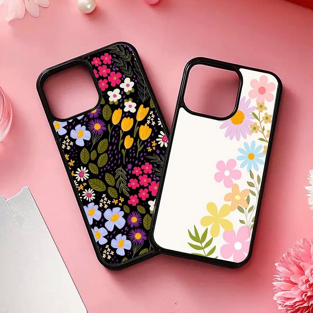 2D customise Glossy Pink Flowers Case
