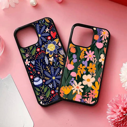 2D customise Glossy Pink Flowers Case