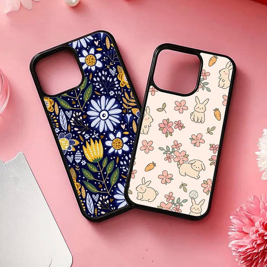 2D customise Glossy Pink Flowers Case