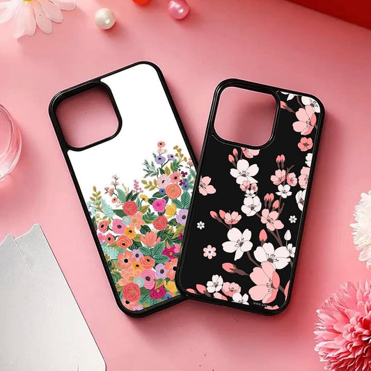 2D customise Glossy Pink Flowers Case