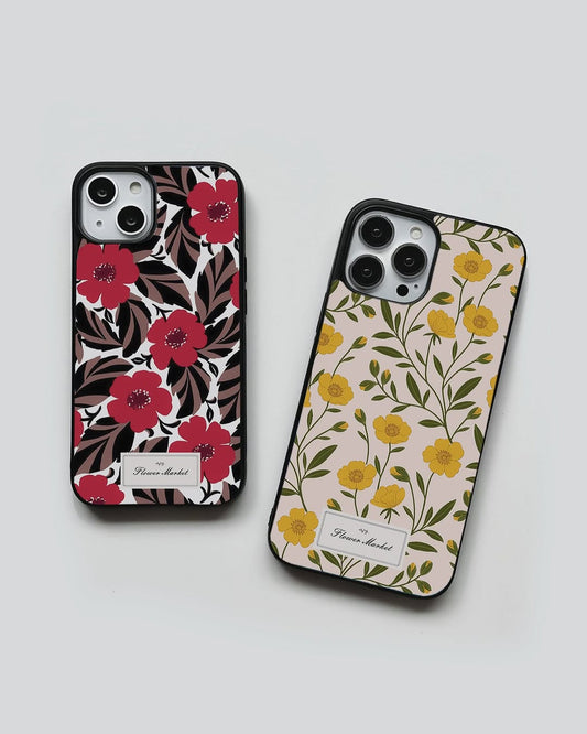 2D Glossy  Flowers Case